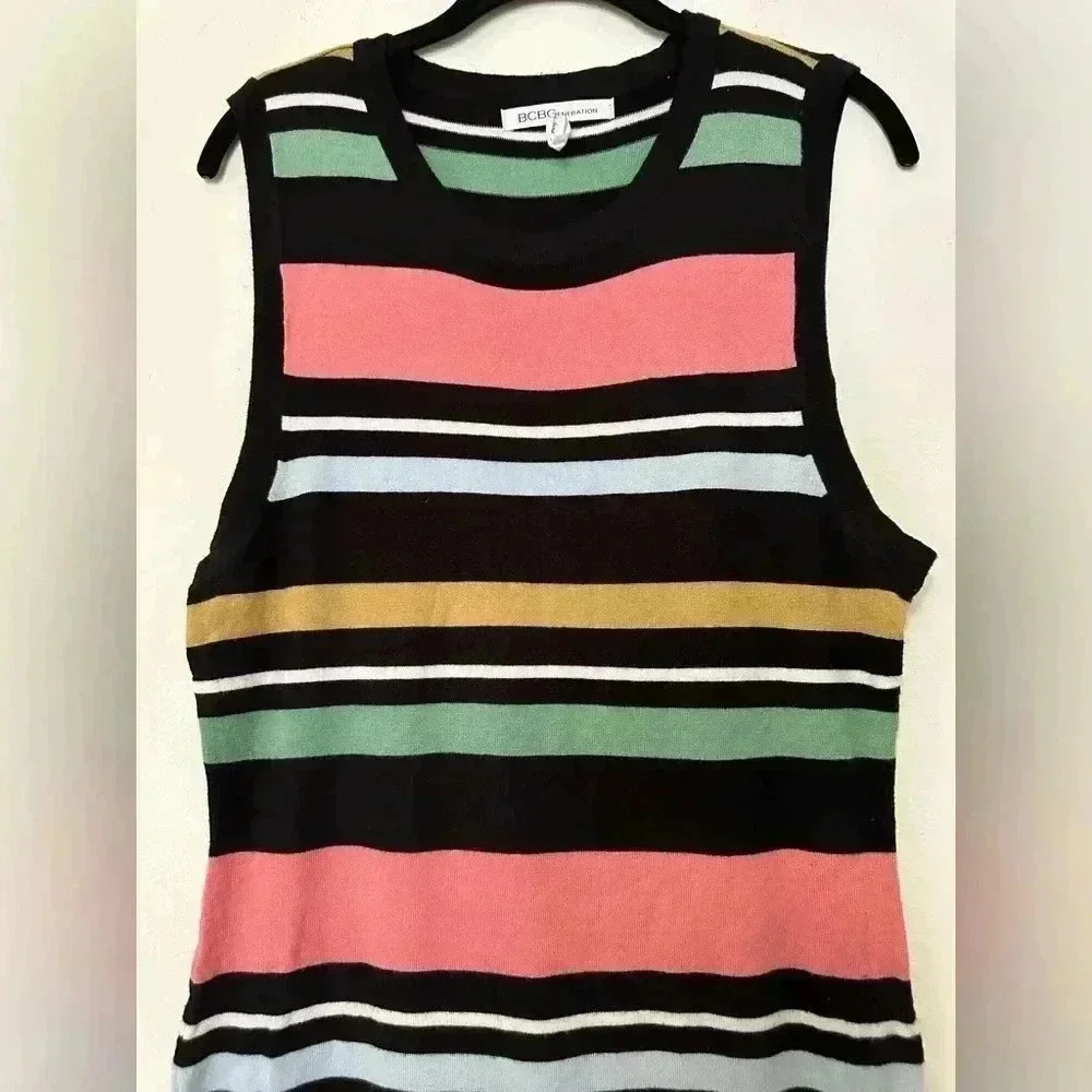 BCBGeneration Multi Color Striped Sweater Dress - Picture 3 of 4